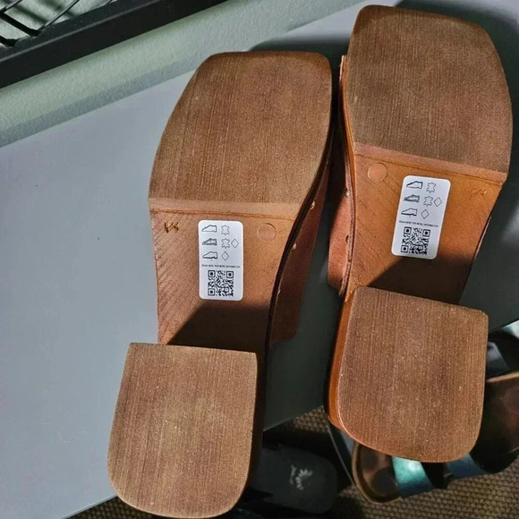 Asos Design |  BROWN Suede Clogs Mules with Antique Gold Tone Studs - Picture 5 of 11